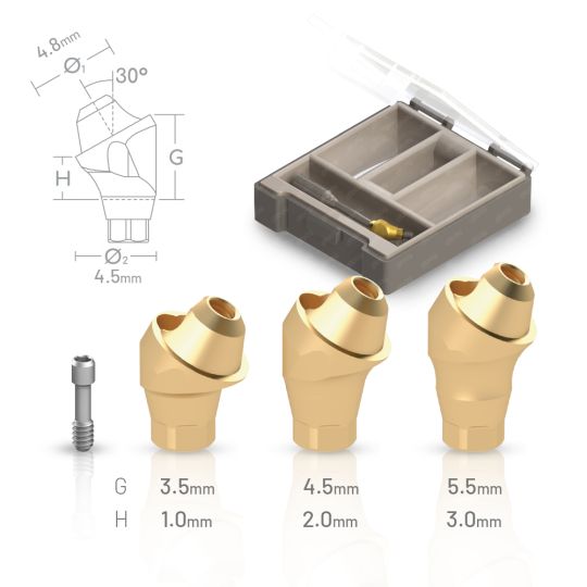 30° Angled Clicq™ Multi-Unit Abutment fitting with Astra Tech® Conical  Conn. TX OsseoSpeed™ 4.5/5.0 WP