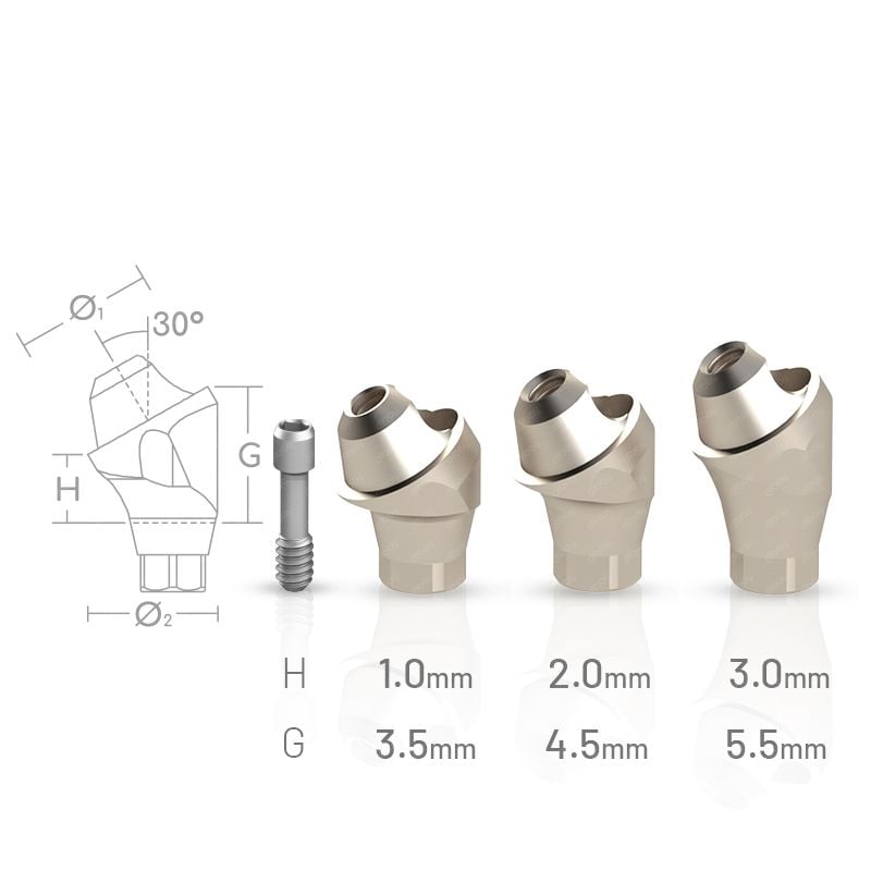30° Angled Classic Multi-Unit Abutment (M1.4) compatible with UFIT